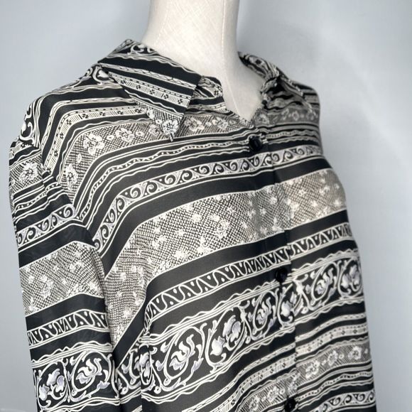 Vintage Perceptions by Irene B Blouse Button Up Tunic Top Size 14 - Picture 3 of 10